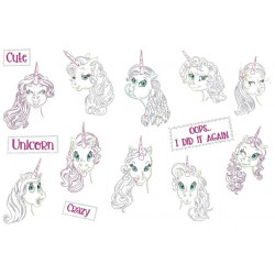 Stickserie - Crazy Unicorn